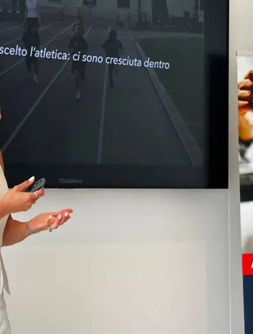 Speech aziendale con campionessa sportiva